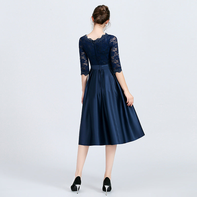 Abendkleid in Mittlerer Länge mit Reißverschlussdetail Ideal für Frühling und Herbst