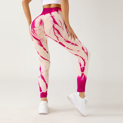 Nahtlose Batik Yoga- und Laufhose | Ideal für alle Jahreszeiten