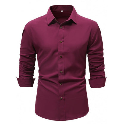 Langarm Business-Hemd in Uni-Farbe | Ideal für Frühling und Herbst