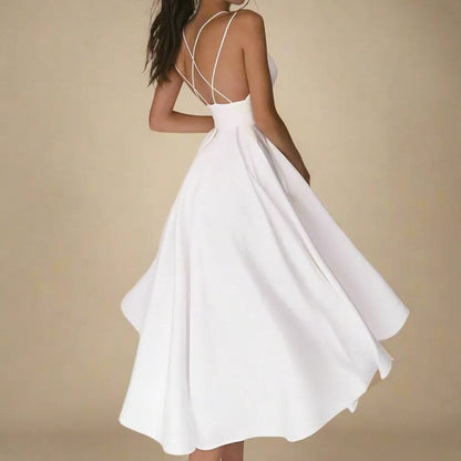 Ärmelloses V-Ausschnitt-Kleid mit zarten Trägern | Ideal für den Sommer