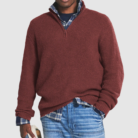 Strickpullover mit Reißverschluss für Herren | Ideal für Herbst und Winter