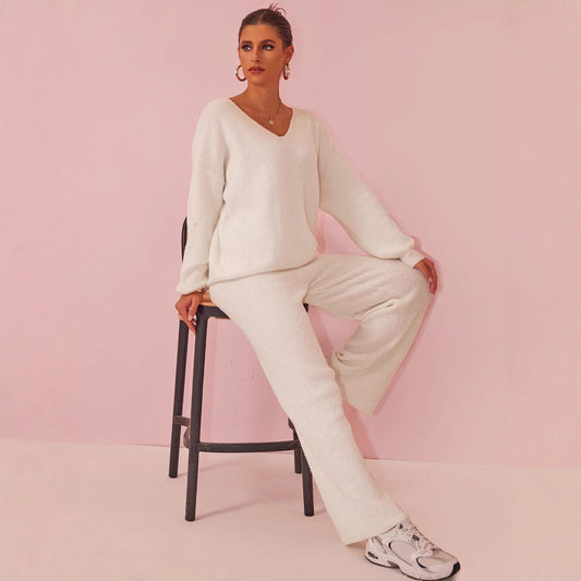 Strick Sunken Stripe Zwei-Teiliges Set mit langen Ärmeln | Ideal für den Herbst