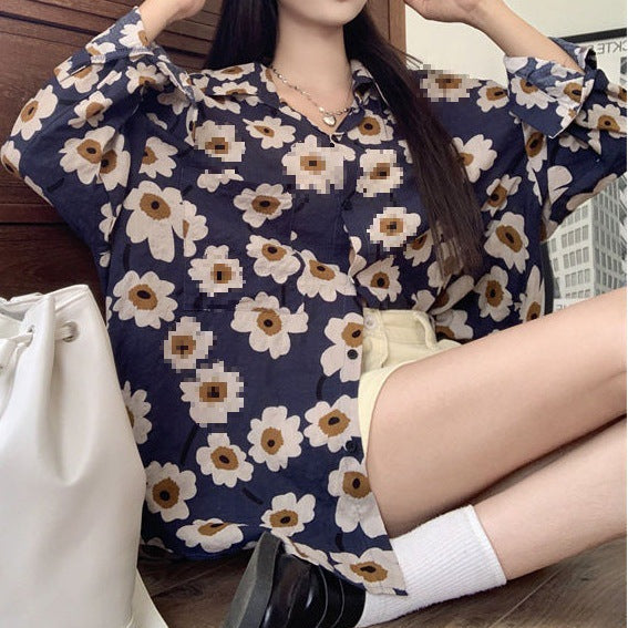 Damen Bedrucktes Langarm-Shirt mit Knopfleiste | Ideal für Alle Jahreszeiten