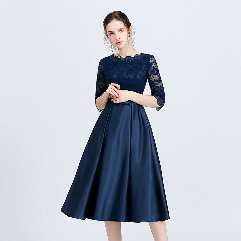 Abendkleid in Mittlerer Länge mit Reißverschlussdetail Ideal für Frühling und Herbst