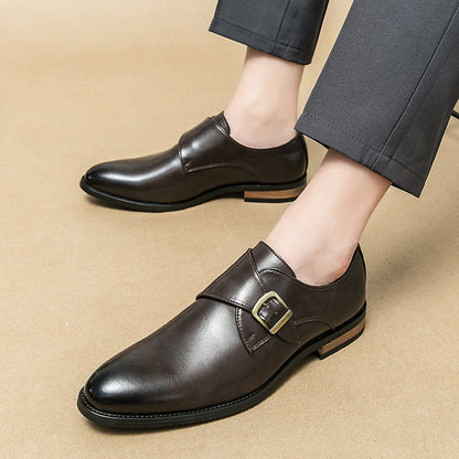 Herren Leder Slip-on Business Schuhe mit Höhensteigernder Sohle Ideal für alle Jahreszeiten