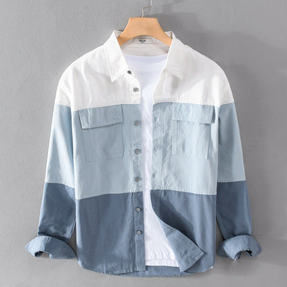 Baumwoll Cardigan Hemd mit Ziernähten und Langarm | Ideal für Frühling und Herbst