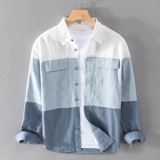 Baumwoll Cardigan Hemd mit Ziernähten und Langarm | Ideal für Frühling und Herbst