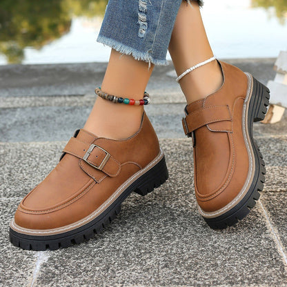 Schnallen-Loafer mit dicker Sohle und PU-Obermaterial | Ideal für alle Jahreszeiten