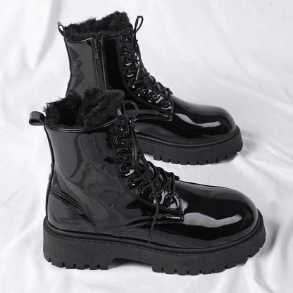 Herren Leder Motorrad Arbeitsstiefel | Ideal für den Winter