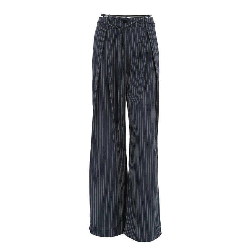 Hoch Taillierte Gestreifte Weite-Hosen | Ideal für Frühling und Herbst