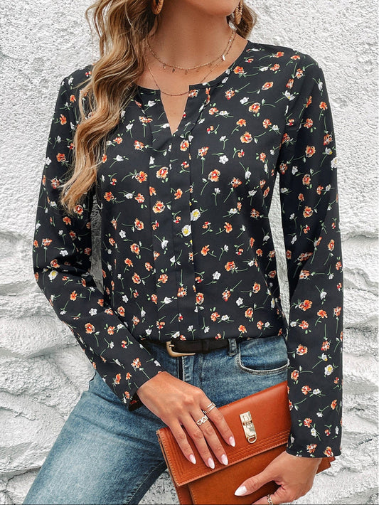 Pullover mit Rundhals Floralem Druck und Langem Arm | Ideal für Frühling