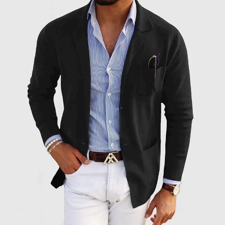 Herren-Wickeljacke mit strukturiertem Kragen und taillierter Passform | Ideal für Frühling und Herbst