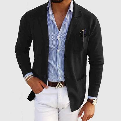 Herren-Wickeljacke mit strukturiertem Kragen und taillierter Passform | Ideal für Frühling und Herbst