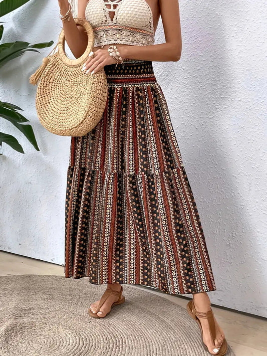 Geblümter Chiffon A-Linien Rock | Ideal für den Sommer