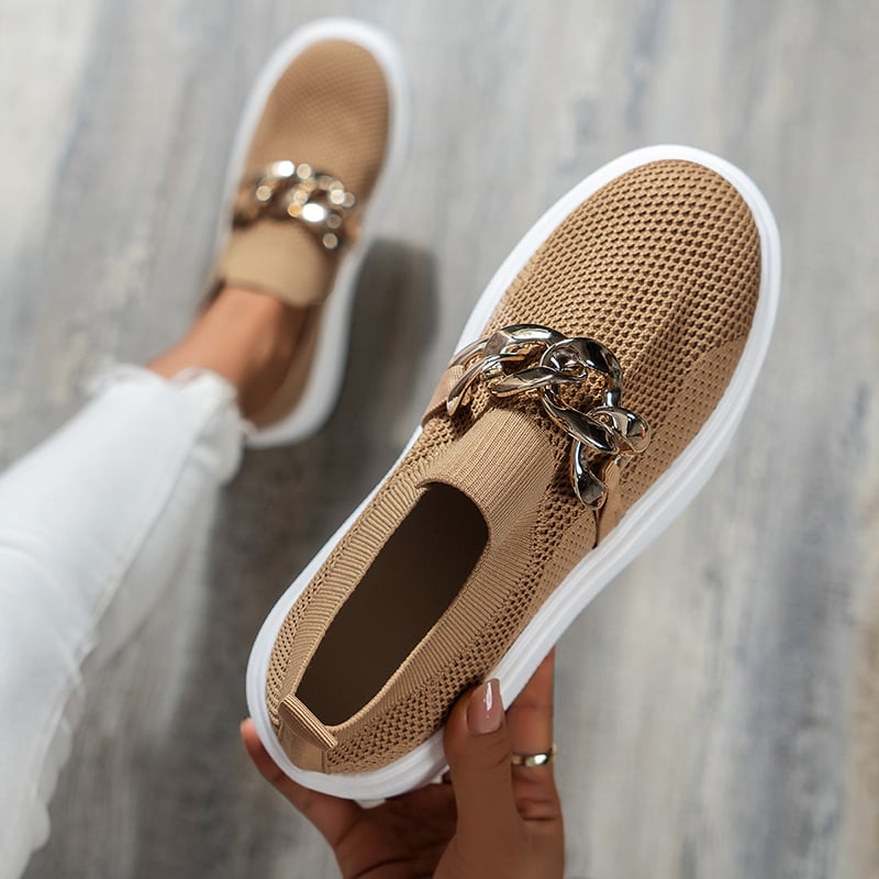 Flache Schuhe mit Kettendetail und Atmungsaktivem Mesh-Obermaterial | Ideal für Frühling und Sommer