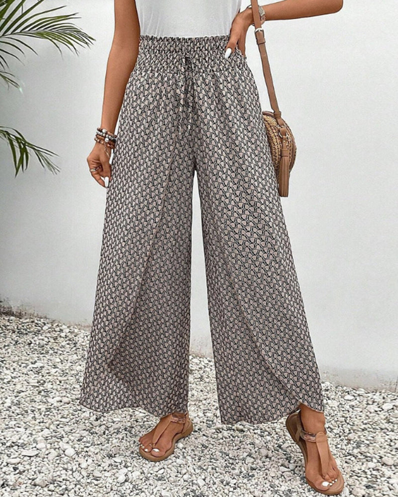 Hochtaillierte Weite-Hose mit fließendem Design | Ideal für Frühling und Herbst