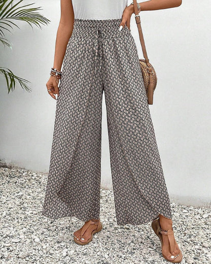 Hochtaillierte Weite-Hose mit fließendem Design | Ideal für Frühling und Herbst