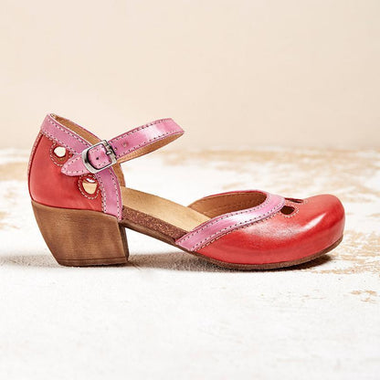 Sandalen mit Niedrigem Absatz, Knöchelriemen und Blockabsatz | Ideal für Frühling und Sommer