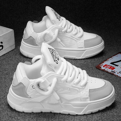 Herrensneaker mit Dicker Sohle und Synthetikleder-Obermaterial | Ideal für Frühling Sommer und Herbst