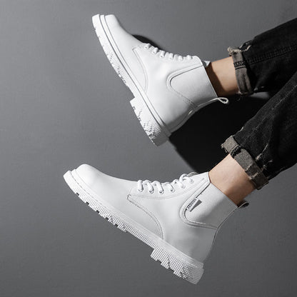 Herren Leder Stiefeletten mit Plüschfutter und Gummisohle Ideal für den Winter