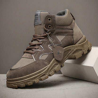 High-Top Schuhe aus PU-Leder mit dicker Gummisohle | Ideal für Herbst und Winter
