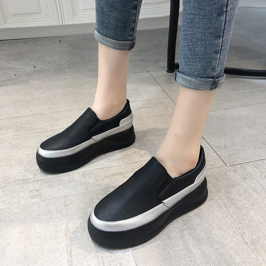 PU-Leder Plattform-Schuhe mit Mittelhohem Absatz & Gummisohle | Ideal für Alle Jahreszeiten