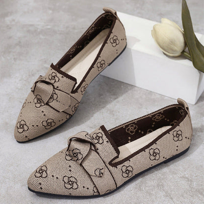 Spitz zulaufende Schleifen-Flats mit Mesh-Obermaterial | Ideal für Frühling und Sommer