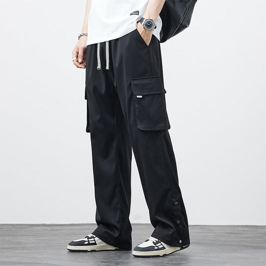 Herren Plus-Size Lockere Gerade-Hose Arbeitslatzhose I Ideal für Sommer