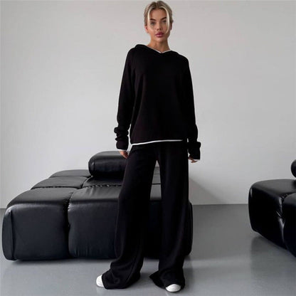Kapuzensweatshirt und Gerade-Hosen Set | Ideal für Herbst und Winter