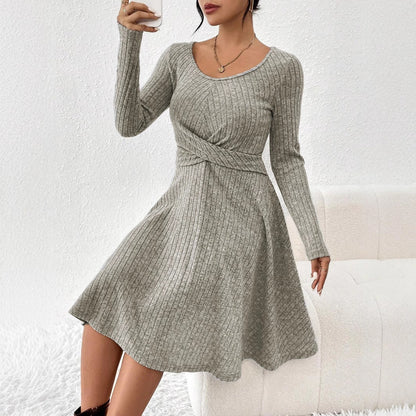 Gestreiftes Langarm Kleid Top mit Regulären Ärmeln | Ideal für Frühling und Herbst