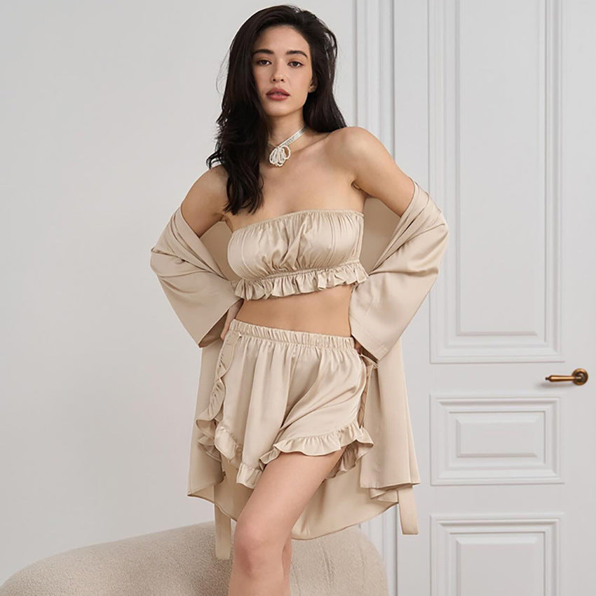 Dreiteiliges Schlafanzug Set mit Langarm und Shorts | Ideal für den Frühling