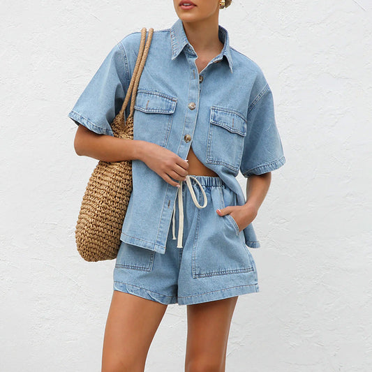 Locker Geschnittenes Kurzarm-Shirt und Shorts Set | Ideal für den Sommer