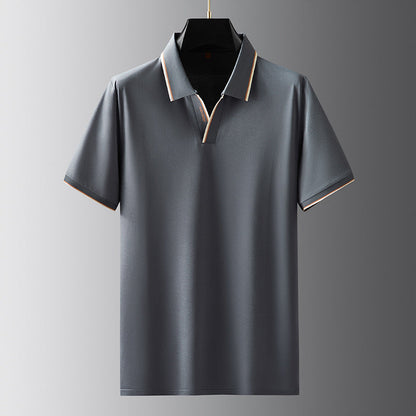 Kontrastfarbenes V-Ausschnitt-Shirt mit Kurzen Ärmeln | Ideal für den Sommer