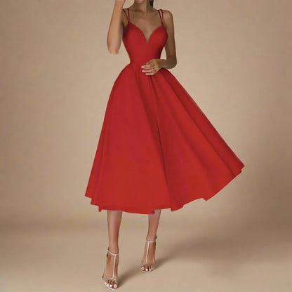 Ärmelloses V-Ausschnitt-Kleid mit zarten Trägern | Ideal für den Sommer