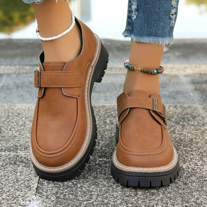 Schnallen-Loafer mit dicker Sohle und PU-Obermaterial | Ideal für alle Jahreszeiten