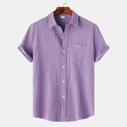 Herren Einfarbiges Polo-Kragen Kurzarm-Shirt Ideal für den Sommer