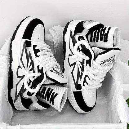 Herrensneaker mit Dicker Sohle und Synthetikleder-Obermaterial | Ideal für Frühling Sommer und Herbst