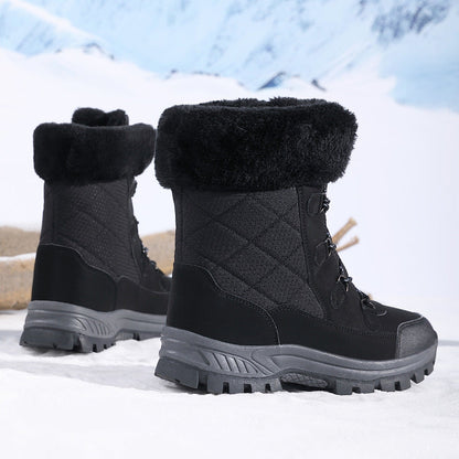 Fleecegefütterte Rutschfeste Schneestiefel mit Schnür-Design | Ideal für Winter