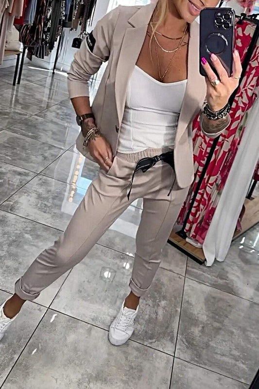 Zweiteiliges Set mit leichtem Blazer und Stretch-Hose | Ideal für Frühling und Herbst