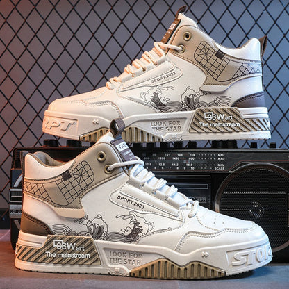 High Top Gummisohlen Schnür-Mesh-Sneaker | Ideal für Frühling