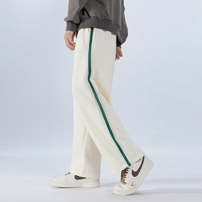 Herren Lockere Weite Gerade-Hose I Ideal für Frühling und Herbst