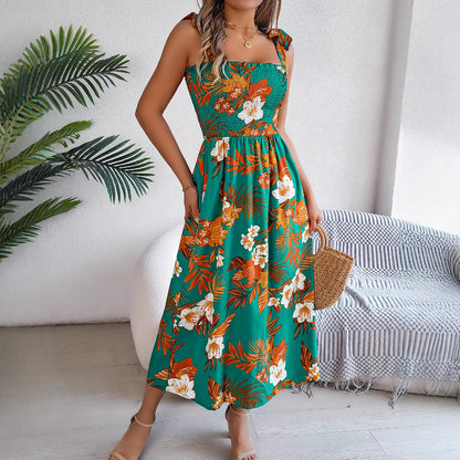 Ärmelloses Korsett-Kleid mit Blumenmuster | Ideal für den Sommer