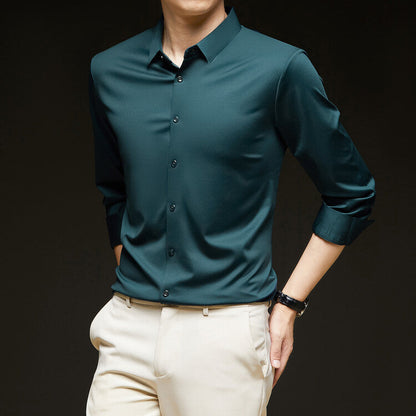 Herren Slim Fit Langarm Hemd mit Knopfleiste – Ideal für den Herbst