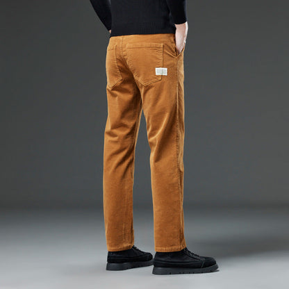 Herren Slim Fit Cord-Hosen mit Geradem Bein I Ideal für Herbst und Winter