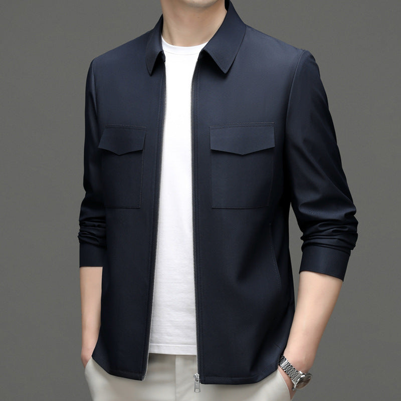 Herren Leichte Jacke mit Revers und Schlitztaschen | Ideal für Frühling & Herbst