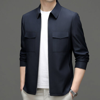 Herren Leichte Jacke mit Revers und Schlitztaschen | Ideal für Frühling & Herbst