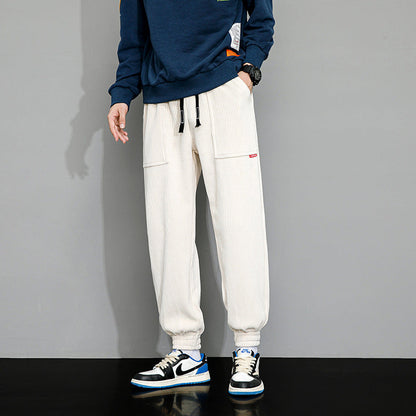 Lockere Weitbeinige Cord-Sweatpants Ideal für Herbst und Winter