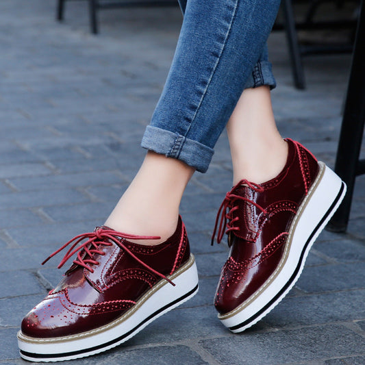 Leder-Schnürflache Schuhe – Ideal für Frühling & Herbst