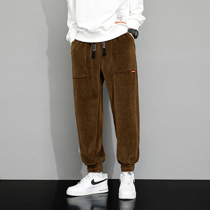 Lockere Weitbeinige Cord-Sweatpants Ideal für Herbst und Winter