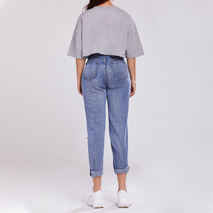 High-Waist Jeans mit Geradem Bein und Push-Up-Effekt | Ideal für Frühling und Herbst